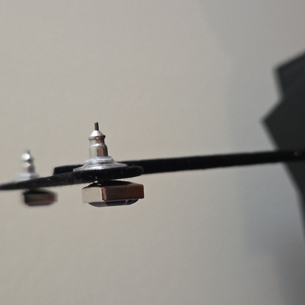 Swarovski Silver And Purple Rectangular Earrings - image 4